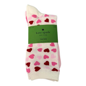 Kate Spade New York Heart Crew Socks – 3-Pair Set NWT